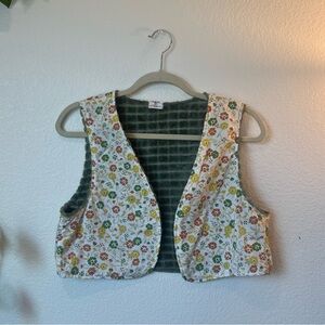 Handmade reversible retro vest🧡🌼💚